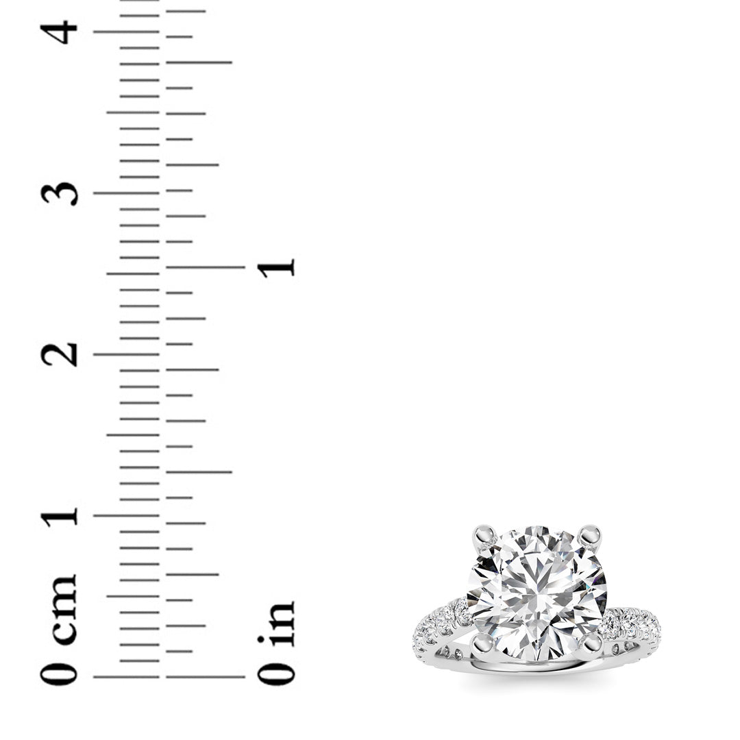3.75 ct tw IGI Certified Round Lab-Grown Diamond Ring in 14K Solid Gold - White