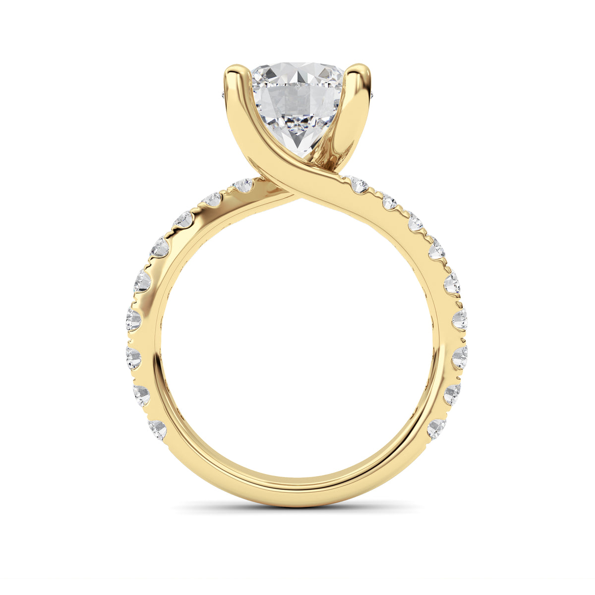 3.75 ct tw IGI Certified Round Lab-Grown Diamond Ring in 14K Solid Gold - Yellow