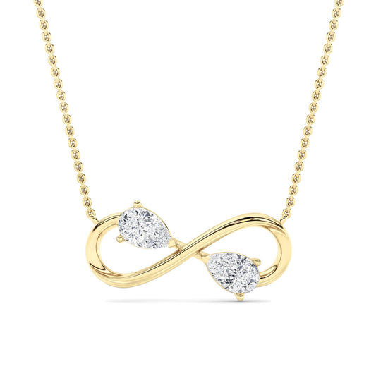 1 ct tw IGI Certified Pear Lab-Grown Diamond Necklace in 14K Solid Gold - Yellow