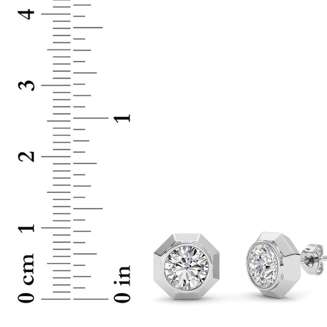 2 ct tw IGI Certified Round Lab-Grown Diamond Stud Earrings No. 2 in 14K Solid Gold - White