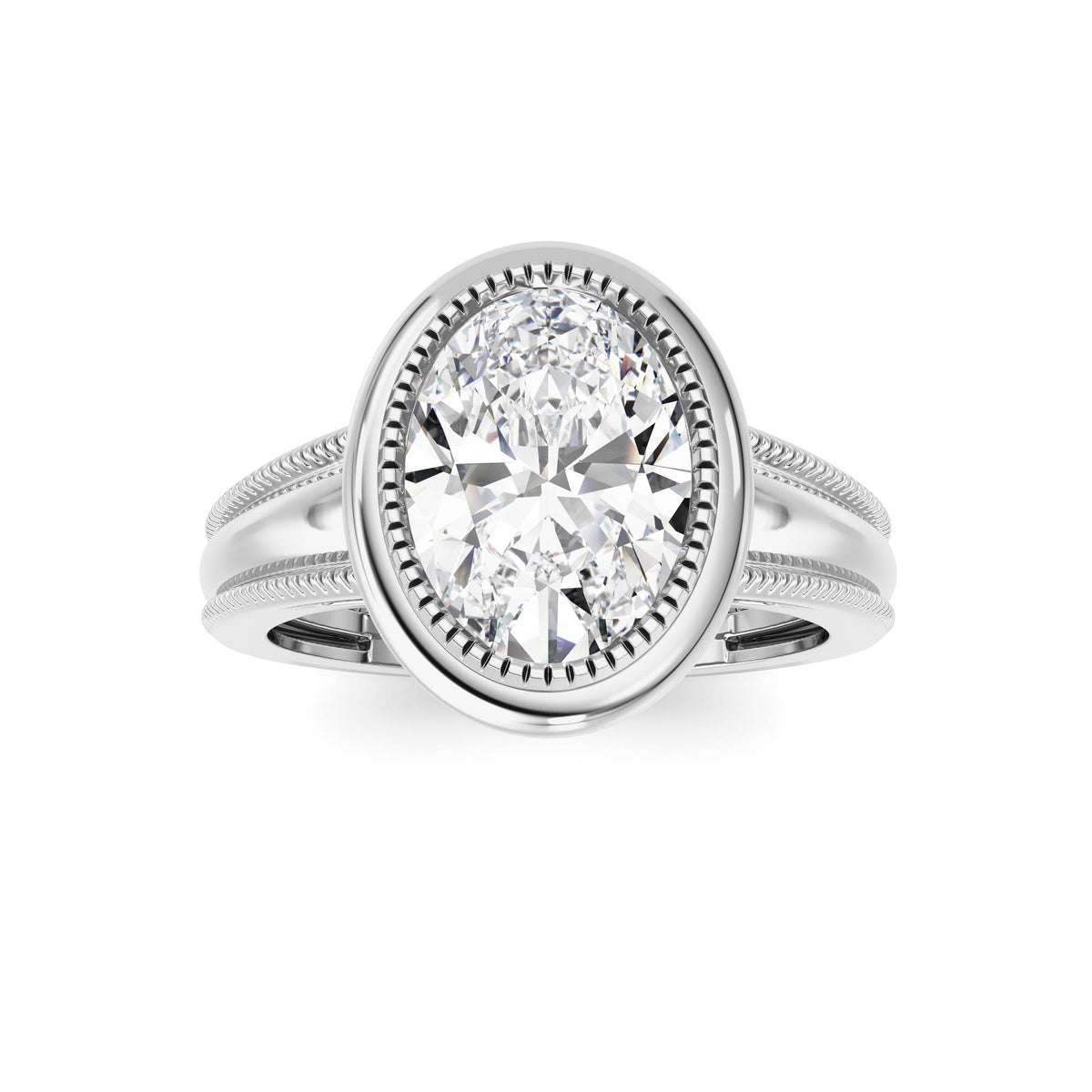 2 ct tw IGI Certified Oval Lab-Grown Diamond Ring in 14K Solid Gold - White