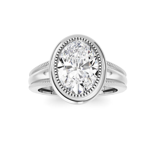 2 ct tw IGI Certified Oval Lab-Grown Diamond Ring in 14K Solid Gold - White