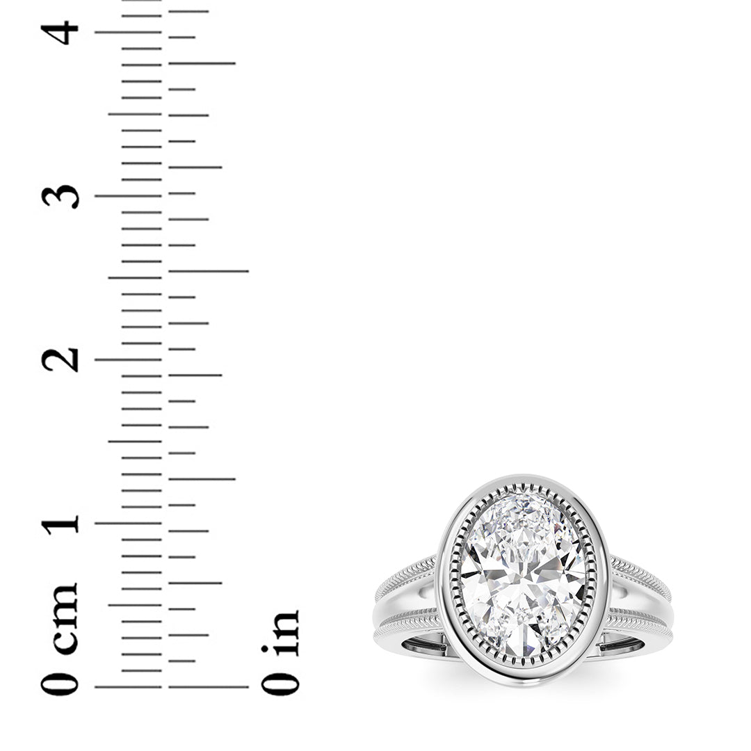 2 ct tw IGI Certified Oval Lab-Grown Diamond Ring in 14K Solid Gold - White