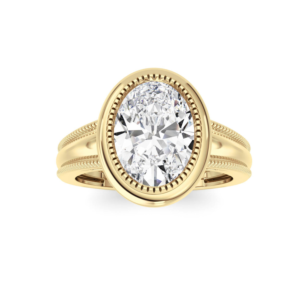 2 ct tw IGI Certified Oval Lab-Grown Diamond Ring in 14K Solid Gold - Yellow