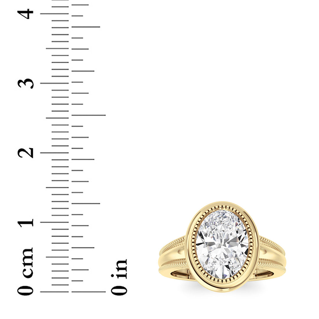 2 ct tw IGI Certified Oval Lab-Grown Diamond Ring in 14K Solid Gold - Yellow