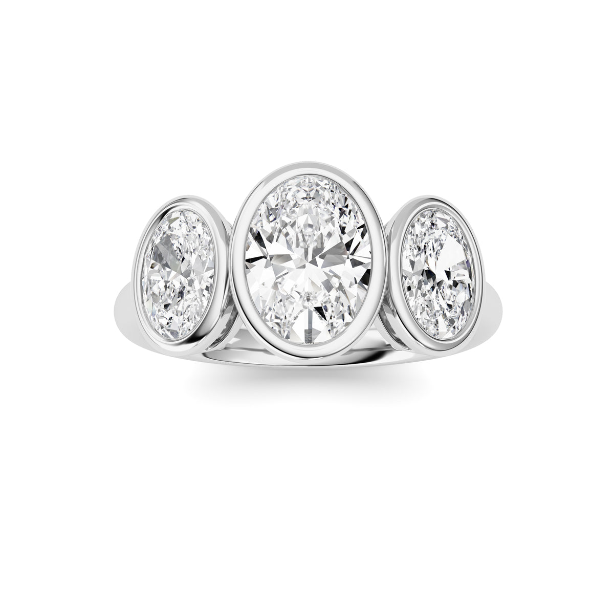 2 ct tw IGI Certified Oval Lab-Grown Diamond Ring No. 2 in 14K Solid Gold - White