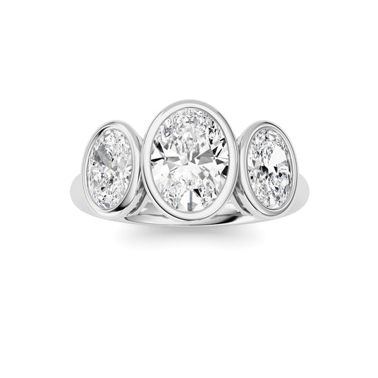 2 ct tw IGI Certified Oval Lab-Grown Diamond Ring No. 2 in 14K Solid Gold - White