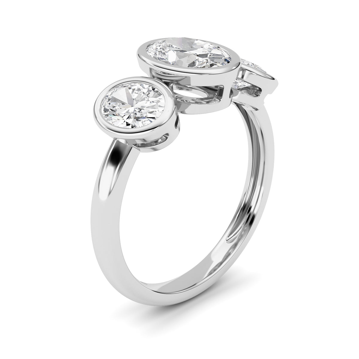 2 ct tw IGI Certified Oval Lab-Grown Diamond Ring No. 2 in 14K Solid Gold - White