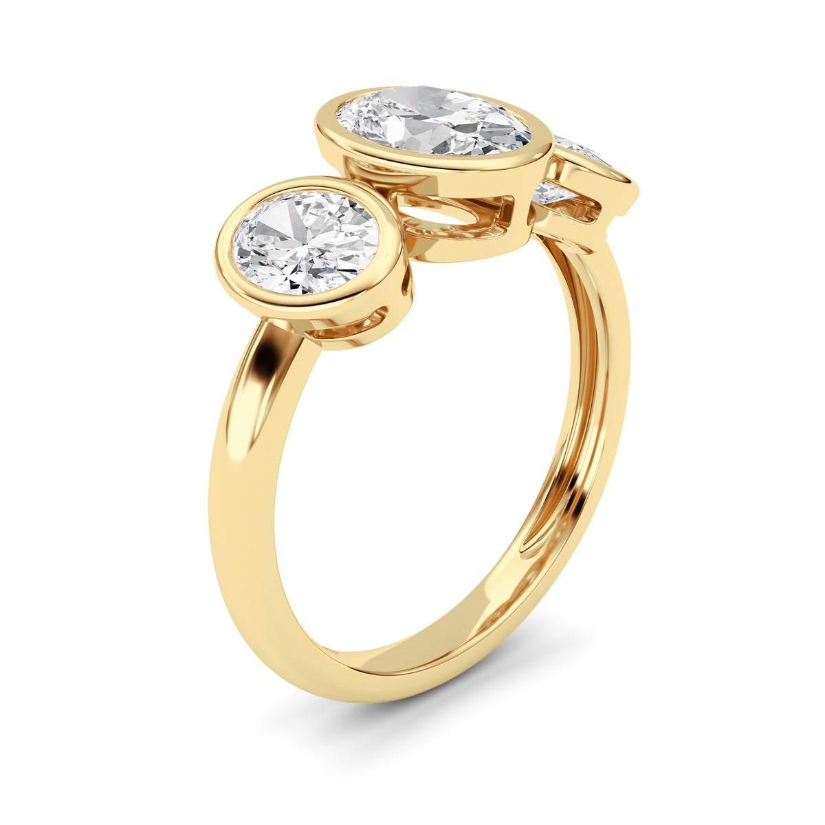 2 ct tw IGI Certified Oval Lab-Grown Diamond Ring No. 2 in 14K Solid Gold - Yellow