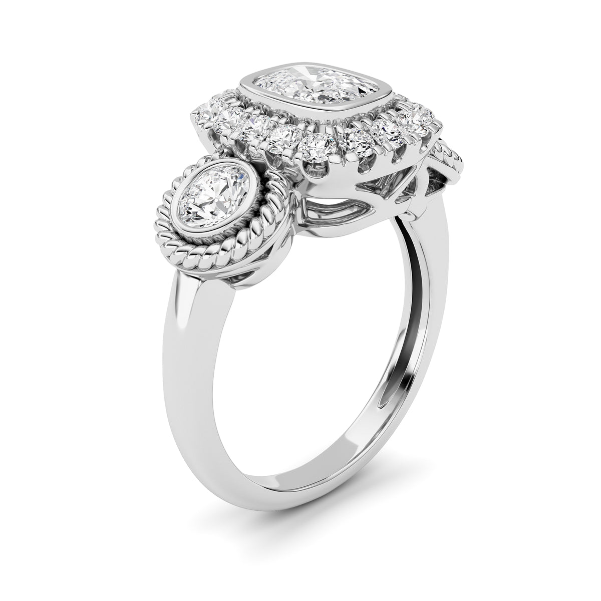 2 ct tw IGI Certified Elongated Cushion Lab-Grown Diamond Ring in 14K Solid Gold - White