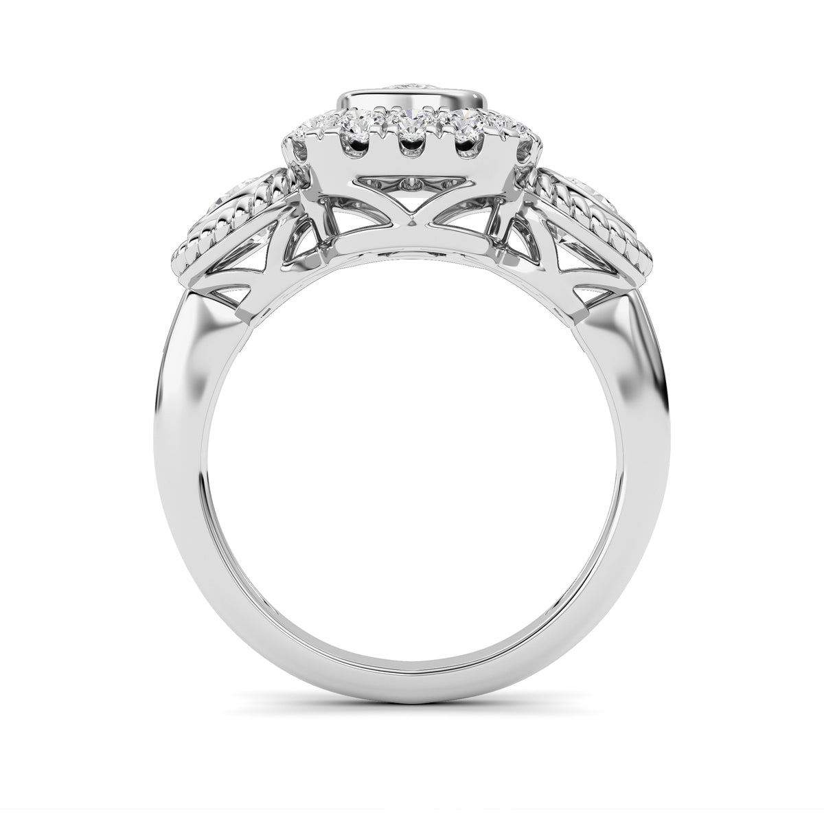 2 ct tw IGI Certified Elongated Cushion Lab-Grown Diamond Ring in 14K Solid Gold - White