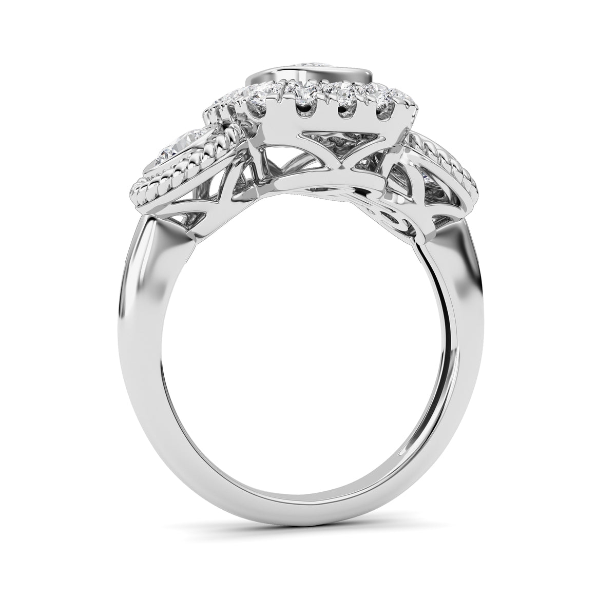 2 ct tw IGI Certified Elongated Cushion Lab-Grown Diamond Ring in 14K Solid Gold - White