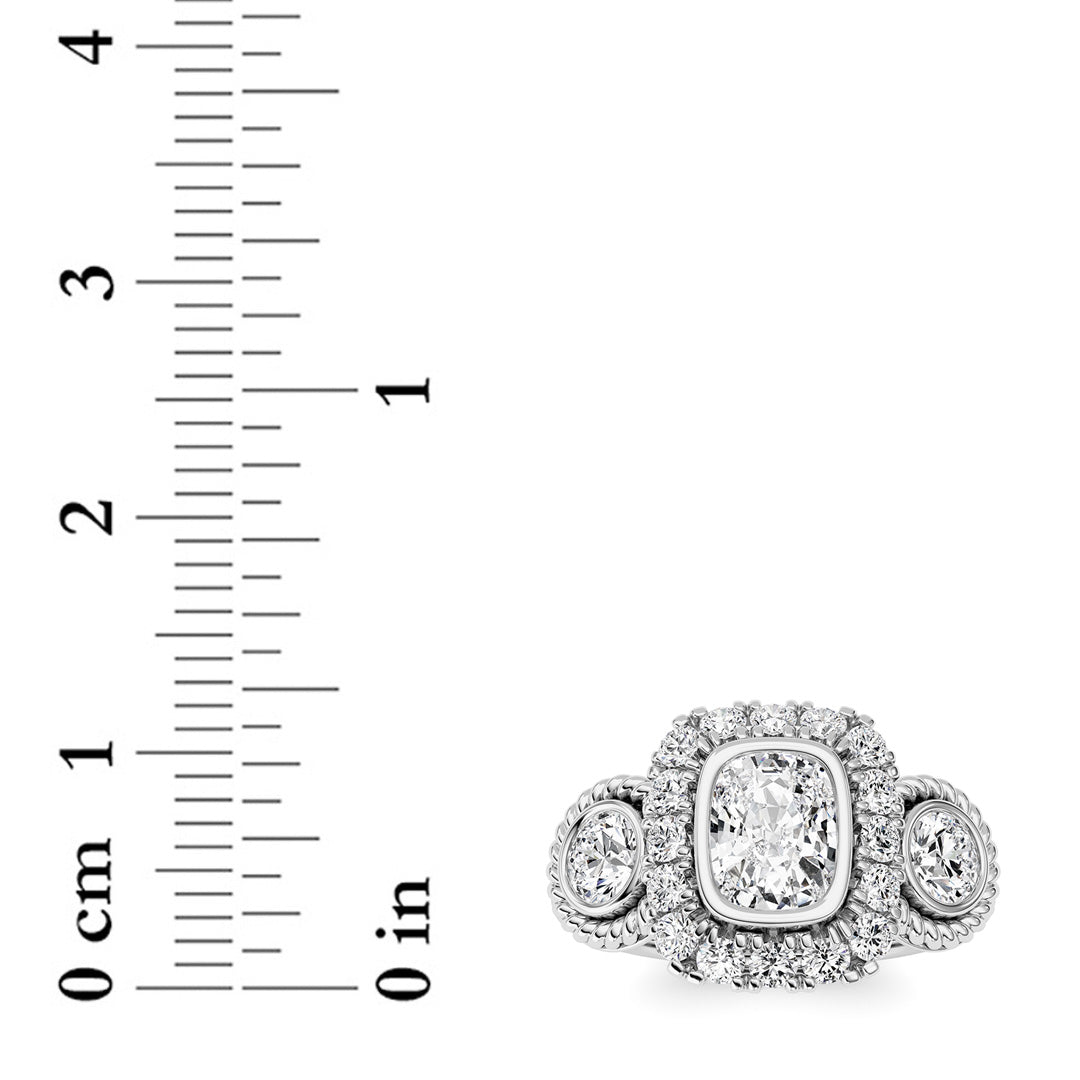 2 ct tw IGI Certified Elongated Cushion Lab-Grown Diamond Ring in 14K Solid Gold - White