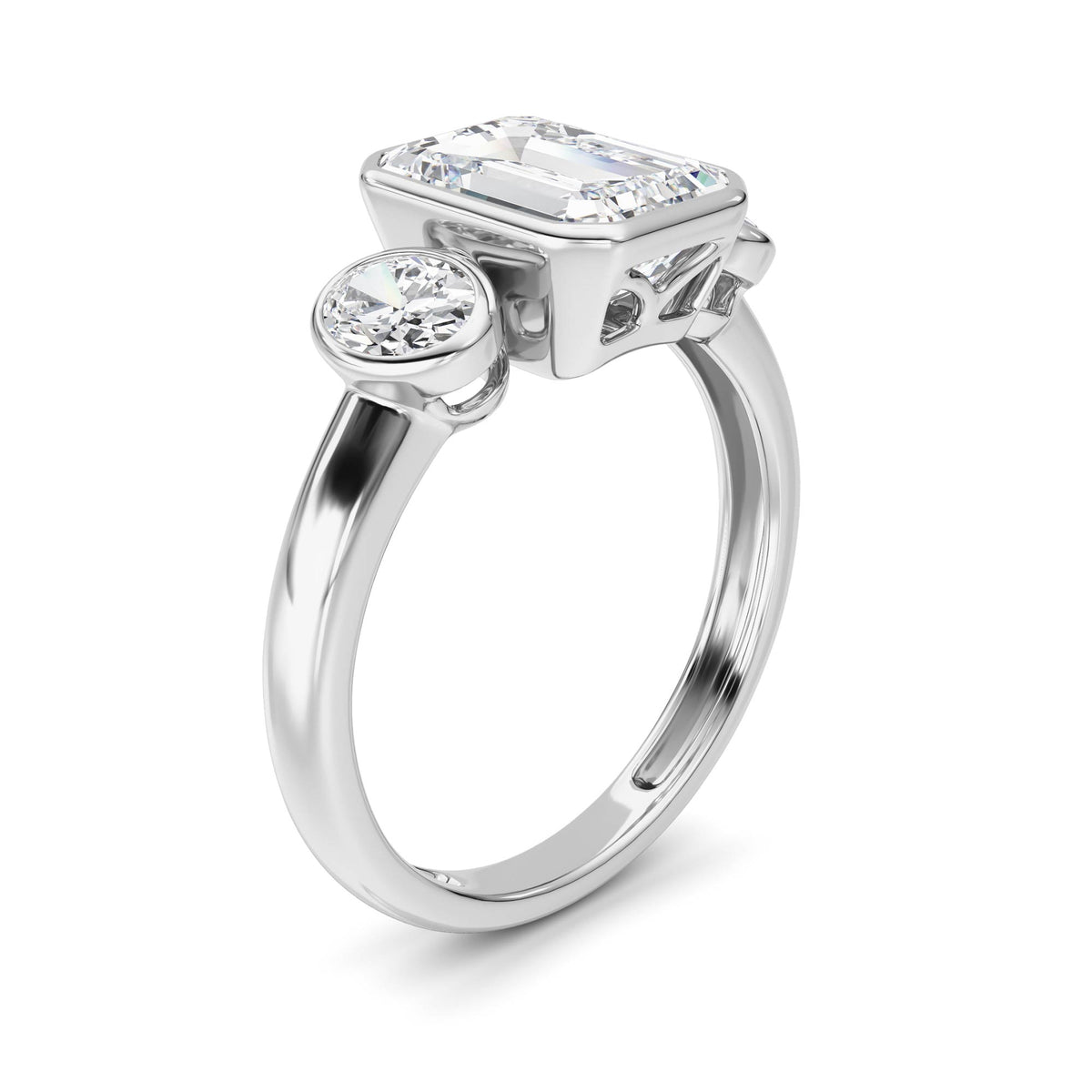 3 ct tw IGI Certified Emerald Lab-Grown Diamond Ring in 14K Solid Gold - White