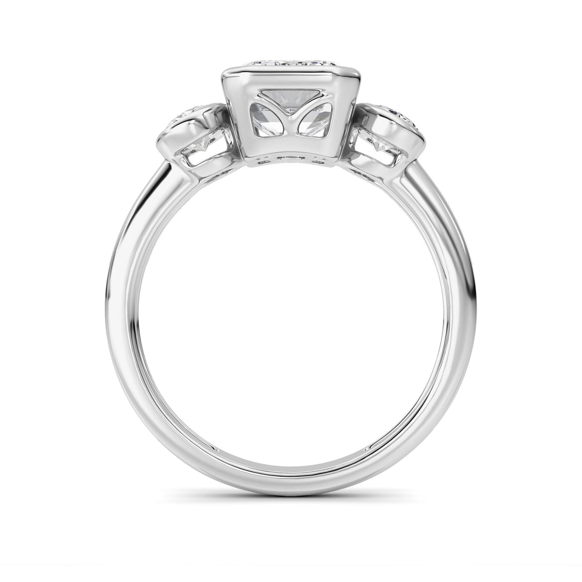 3 ct tw IGI Certified Emerald Lab-Grown Diamond Ring in 14K Solid Gold - White