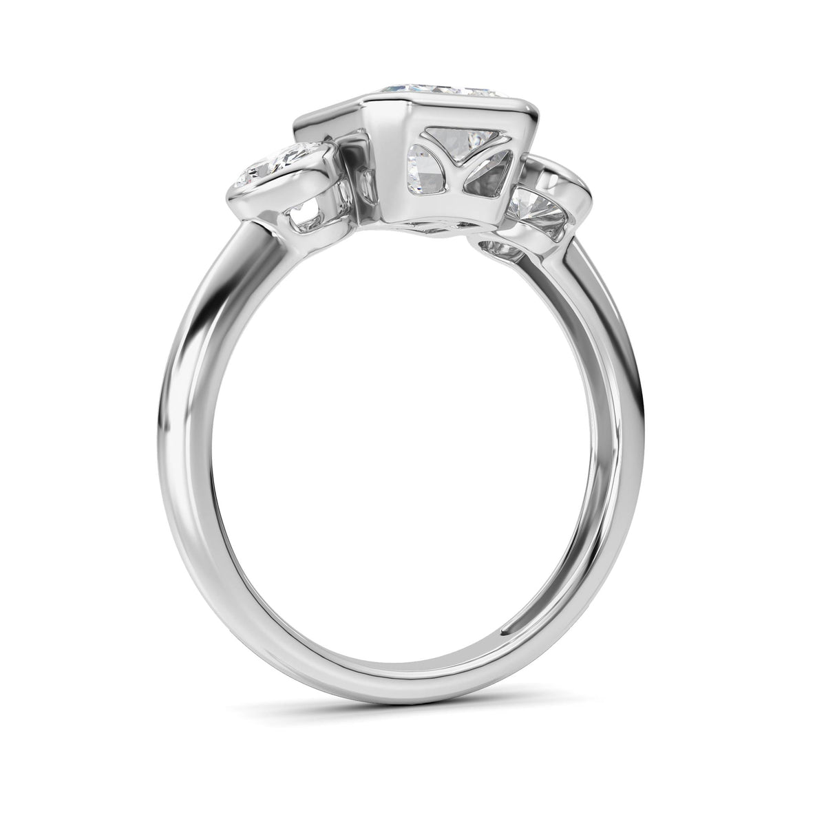 3 ct tw IGI Certified Emerald Lab-Grown Diamond Ring in 14K Solid Gold - White