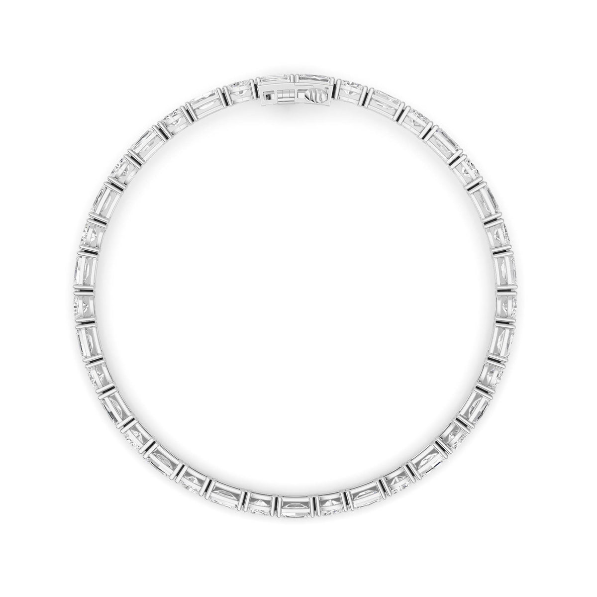 10 ct tw IGI Certified Emerald Lab-Grown Diamond Bracelet in 14K Solid Gold - White