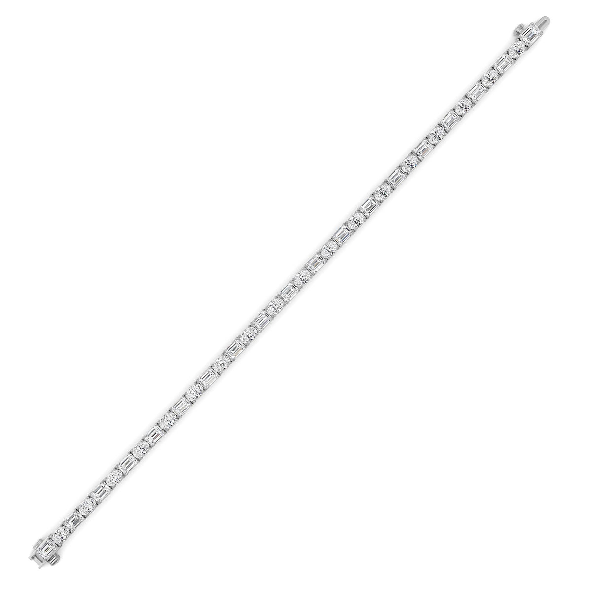 10 ct tw IGI Certified Emerald Lab-Grown Diamond Bracelet in 14K Solid Gold - White