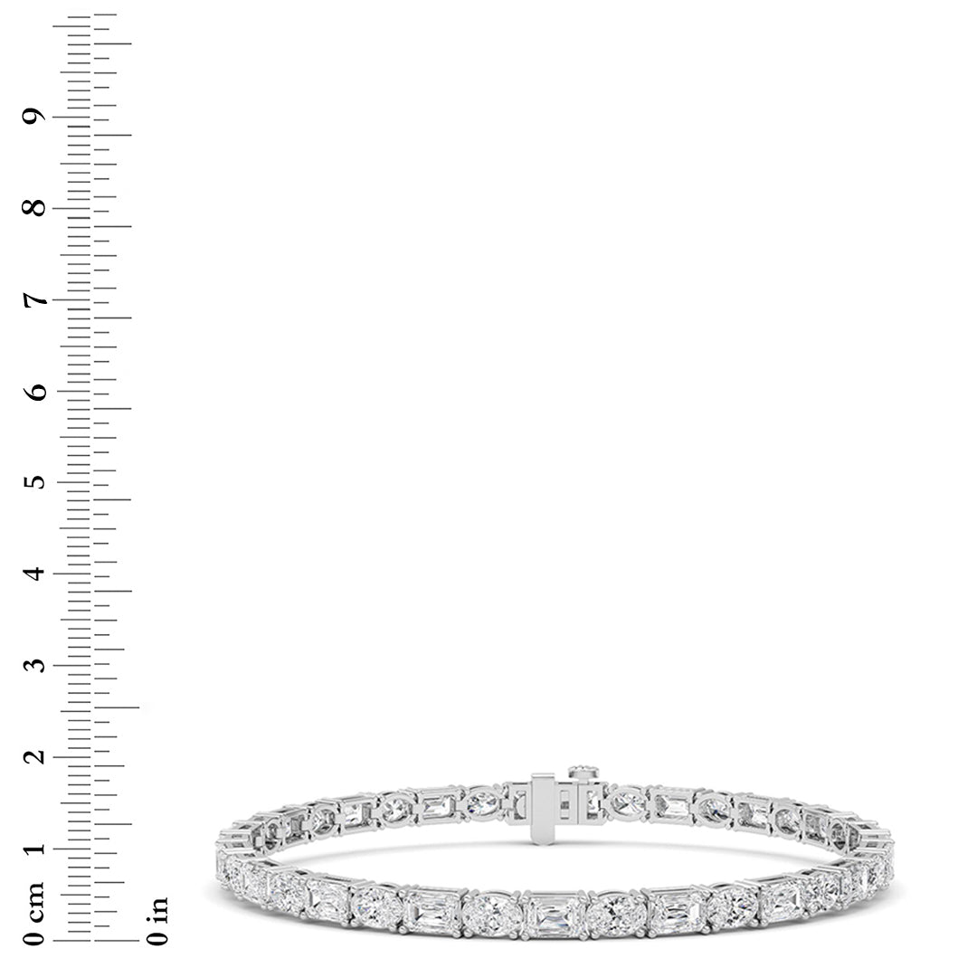 10 ct tw IGI Certified Emerald Lab-Grown Diamond Bracelet in 14K Solid Gold - White