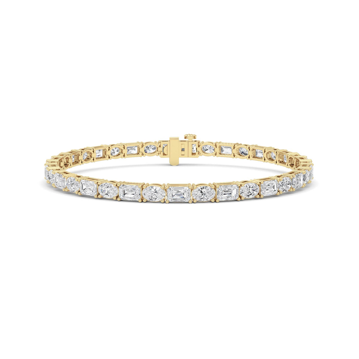 10 ct tw IGI Certified Emerald Lab-Grown Diamond Bracelet in 14K Solid Gold - Yellow