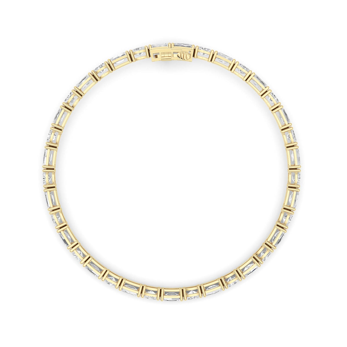 10 ct tw IGI Certified Emerald Lab-Grown Diamond Bracelet in 14K Solid Gold - Yellow