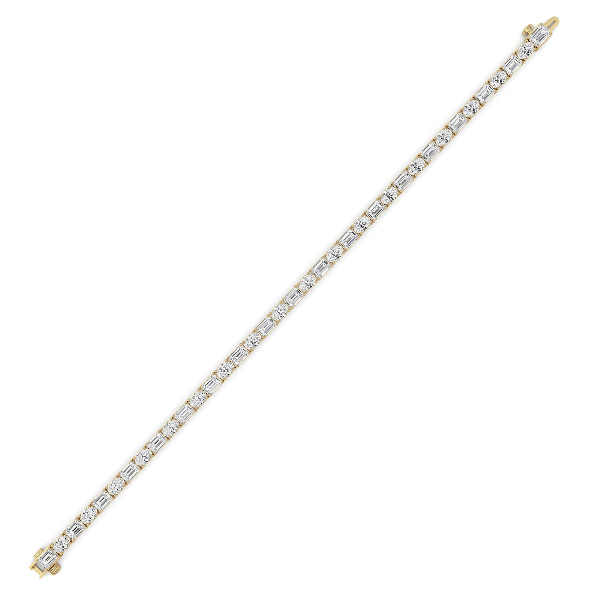 10 ct tw IGI Certified Emerald Lab-Grown Diamond Bracelet in 14K Solid Gold - Yellow