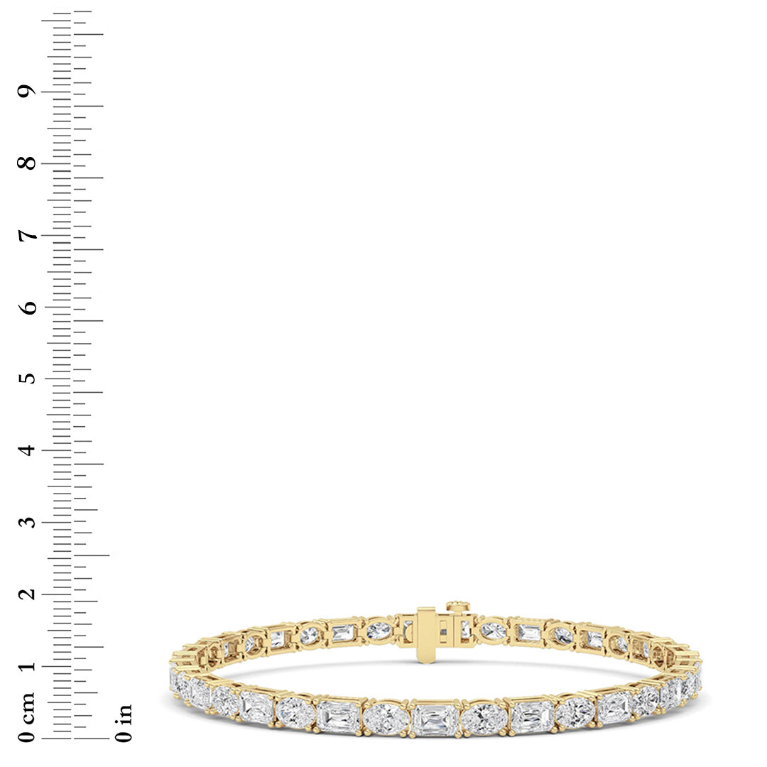 10 ct tw IGI Certified Emerald Lab-Grown Diamond Bracelet in 14K Solid Gold - Yellow
