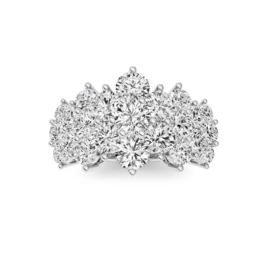 3 ct tw IGI Certified Round Lab-Grown Diamond Ring in 14K Solid Gold - White