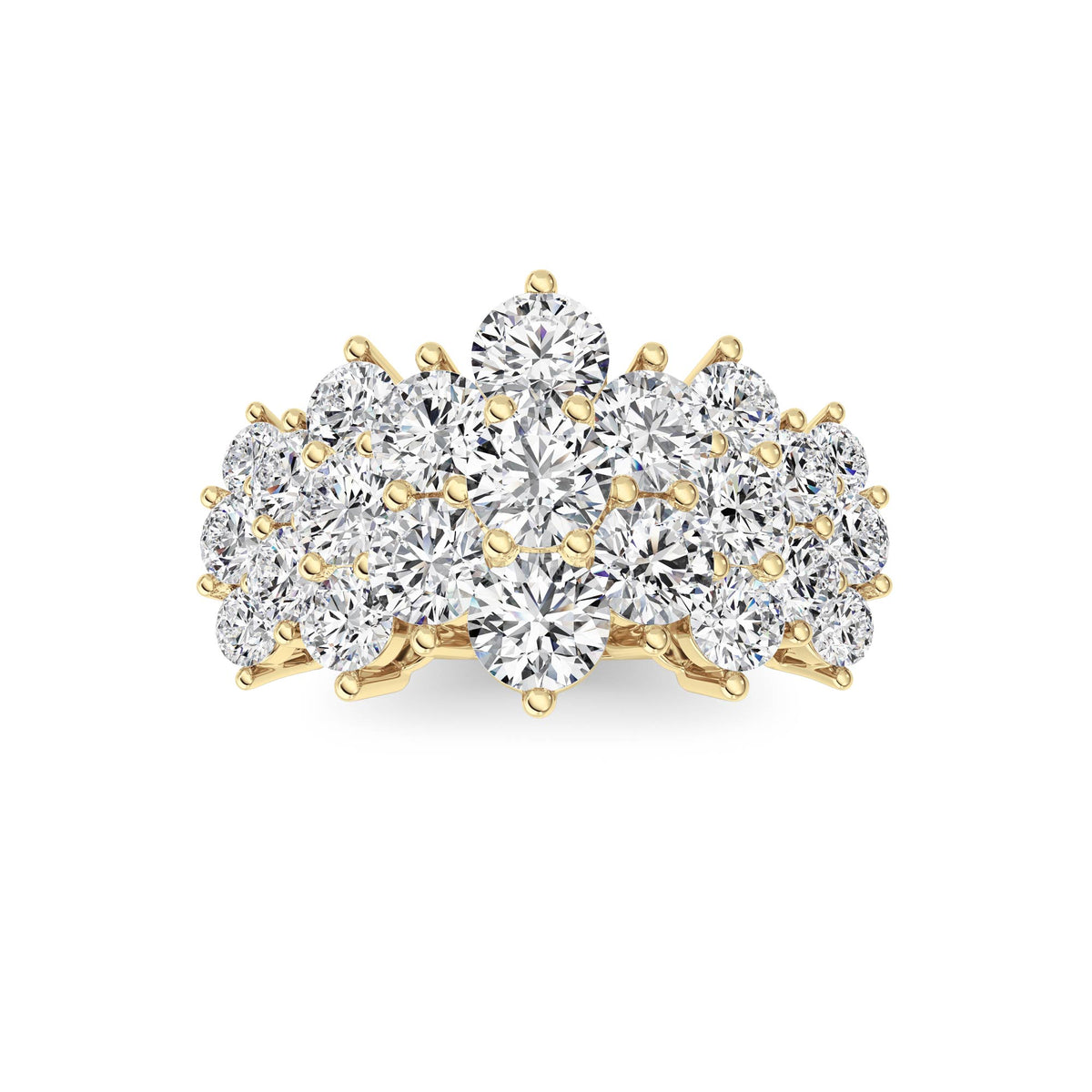 3 ct tw IGI Certified Round Lab-Grown Diamond Ring in 14K Solid Gold - Yellow