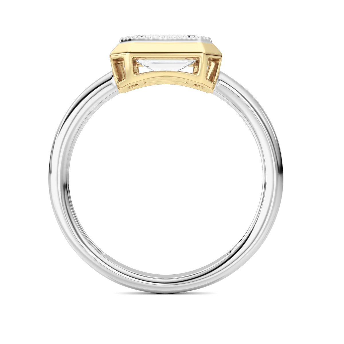 2 ct tw IGI Certified Emerald Lab-Grown Diamond Ring in 14K Solid Gold - White/Yellow
