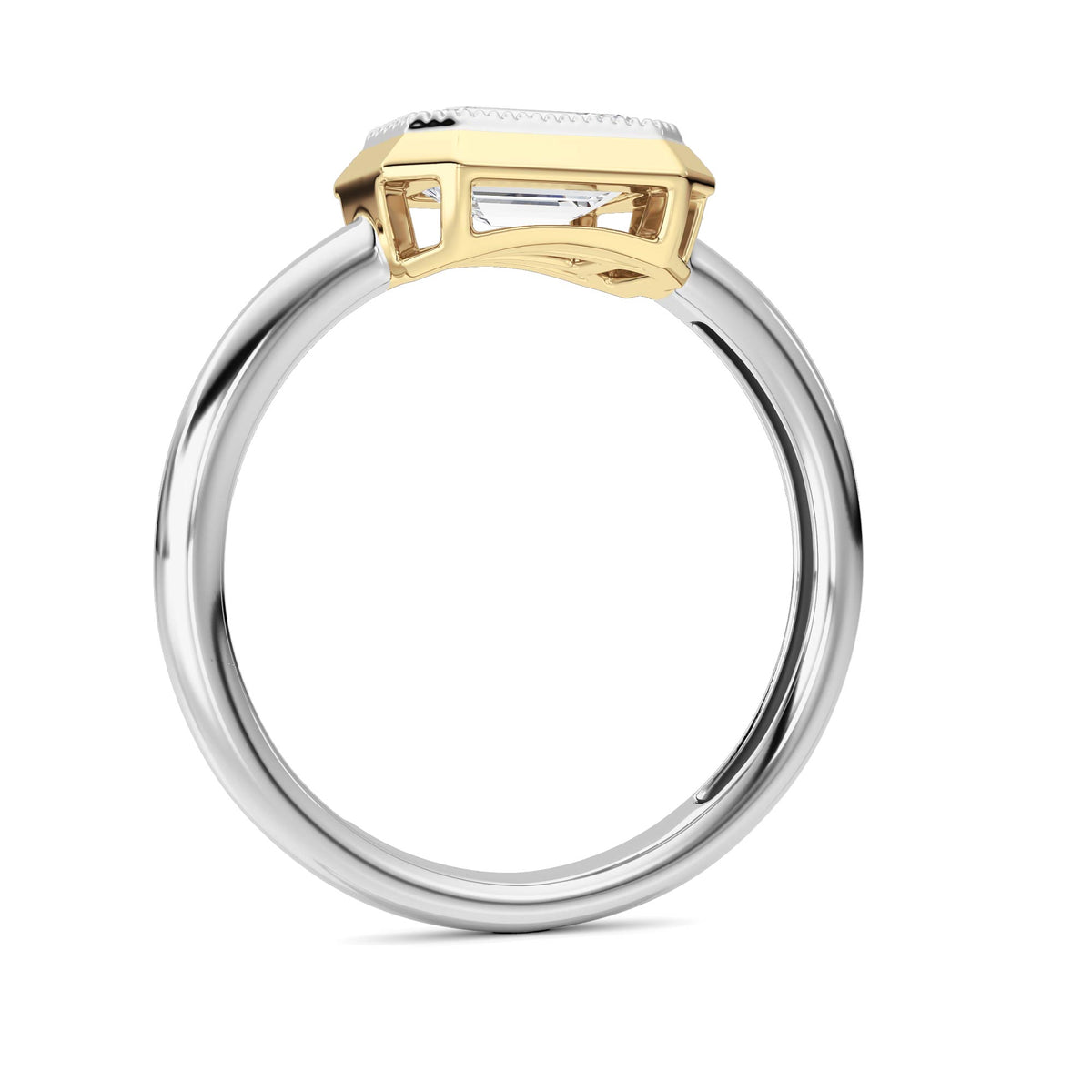 2 ct tw IGI Certified Emerald Lab-Grown Diamond Ring in 14K Solid Gold - White/Yellow