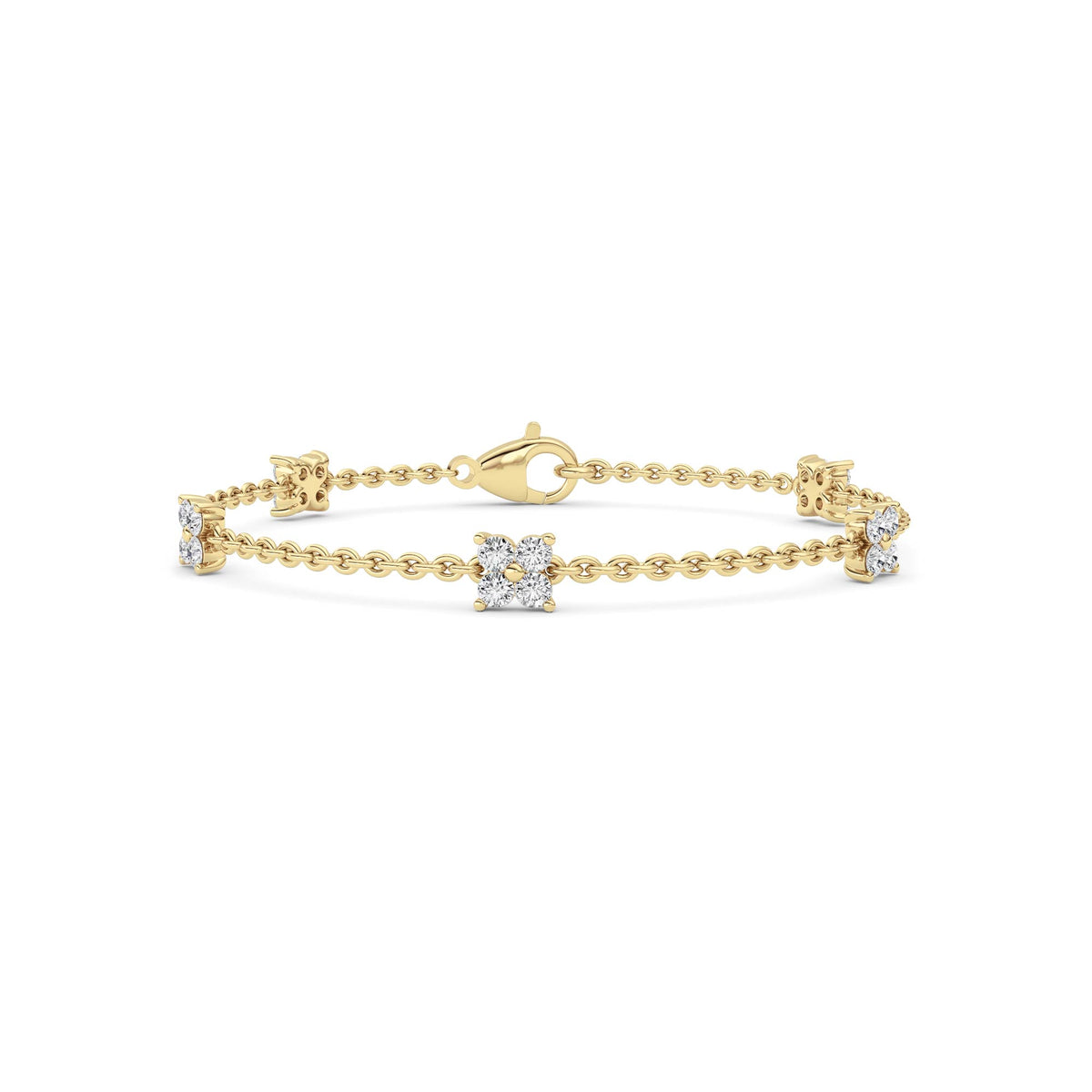 1 ct tw IGI Certified Round Lab-Grown Diamond Bracelet in 14K Solid Gold - Yellow