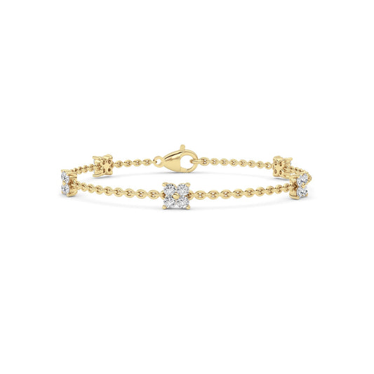 1 ct tw IGI Certified Round Lab-Grown Diamond Bracelet in 14K Solid Gold - Yellow