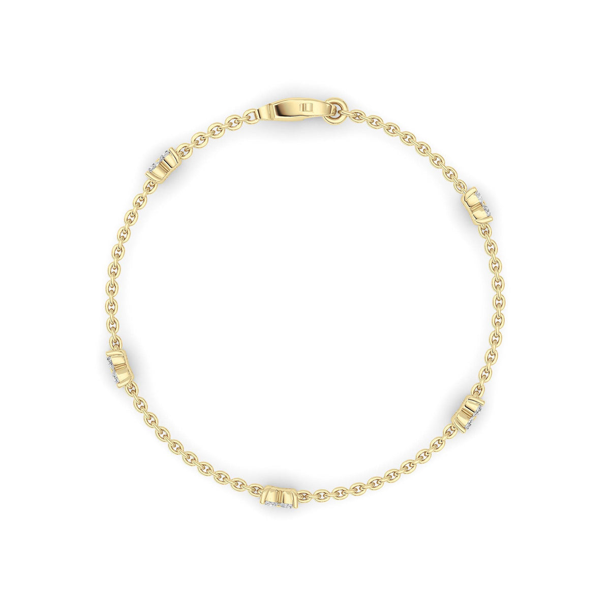 1 ct tw IGI Certified Round Lab-Grown Diamond Bracelet in 14K Solid Gold - Yellow