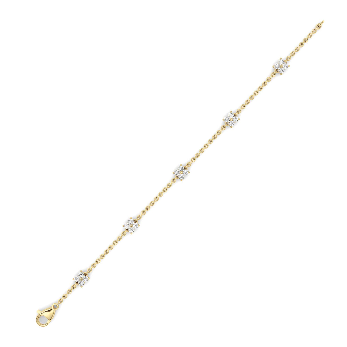 1 ct tw IGI Certified Round Lab-Grown Diamond Bracelet in 14K Solid Gold - Yellow