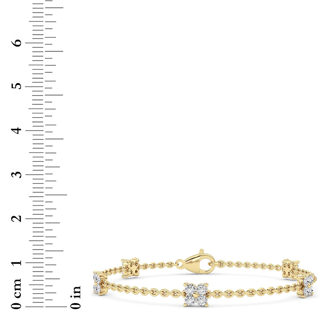 1 ct tw IGI Certified Round Lab-Grown Diamond Bracelet in 14K Solid Gold - Yellow