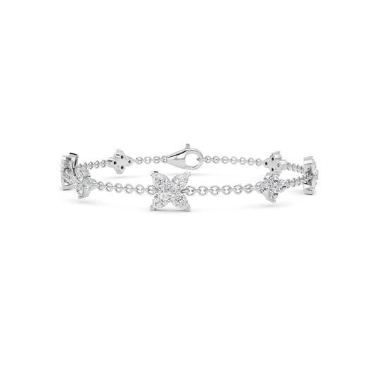 3 ct tw IGI Certified Pear Lab-Grown Diamond Bracelet in 14K Solid Gold - White