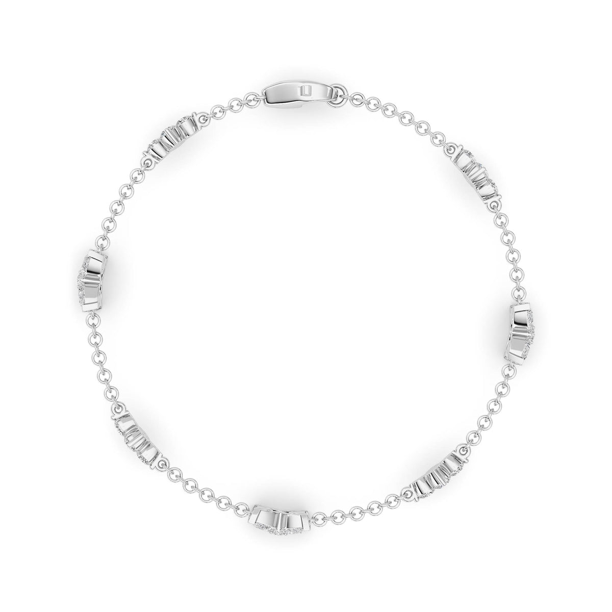 3 ct tw IGI Certified Pear Lab-Grown Diamond Bracelet in 14K Solid Gold - White