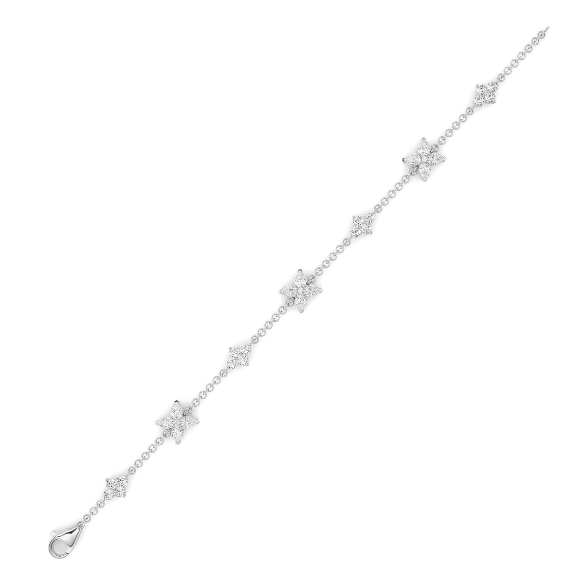 3 ct tw IGI Certified Pear Lab-Grown Diamond Bracelet in 14K Solid Gold - White