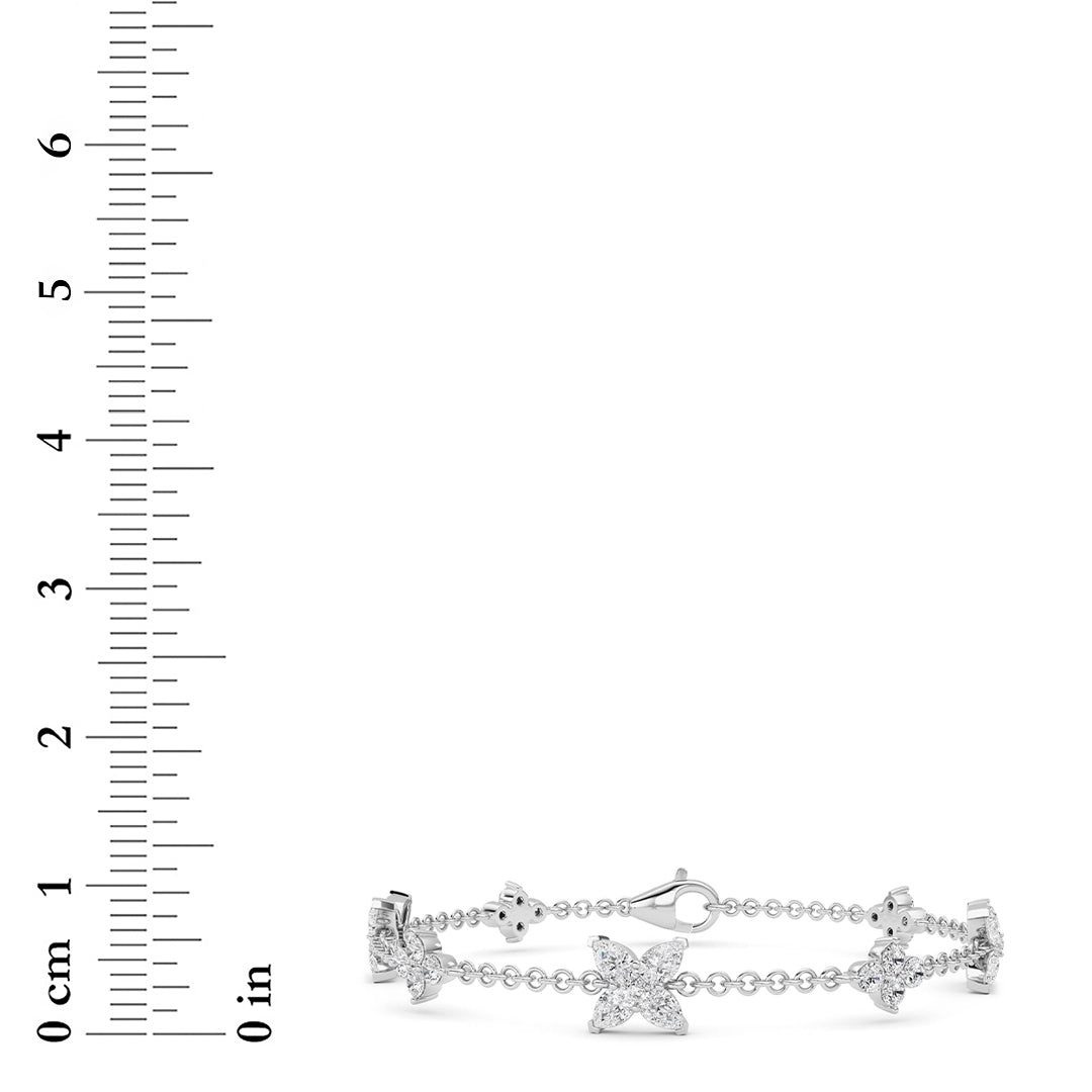 3 ct tw IGI Certified Pear Lab-Grown Diamond Bracelet in 14K Solid Gold - White