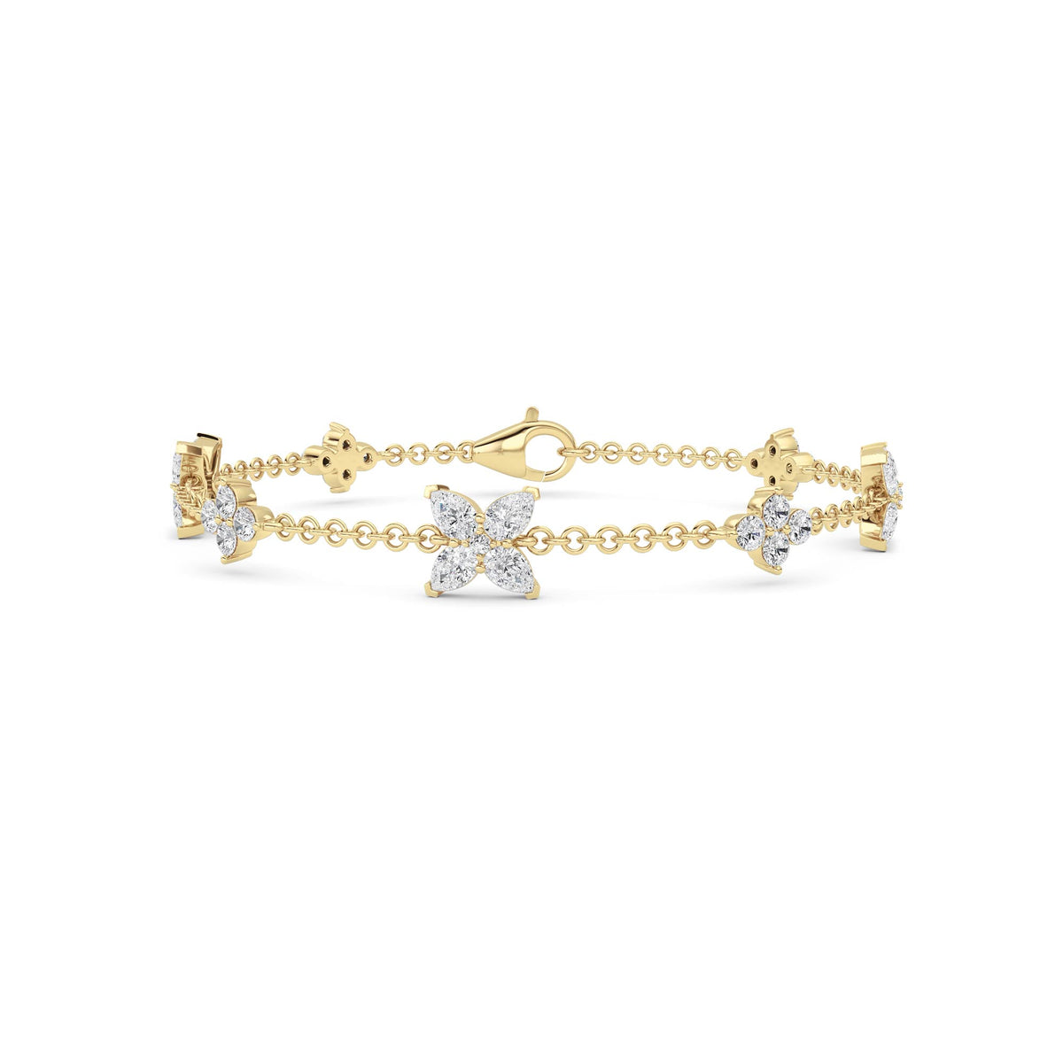 3 ct tw IGI Certified Pear Lab-Grown Diamond Bracelet in 14K Solid Gold - Yellow