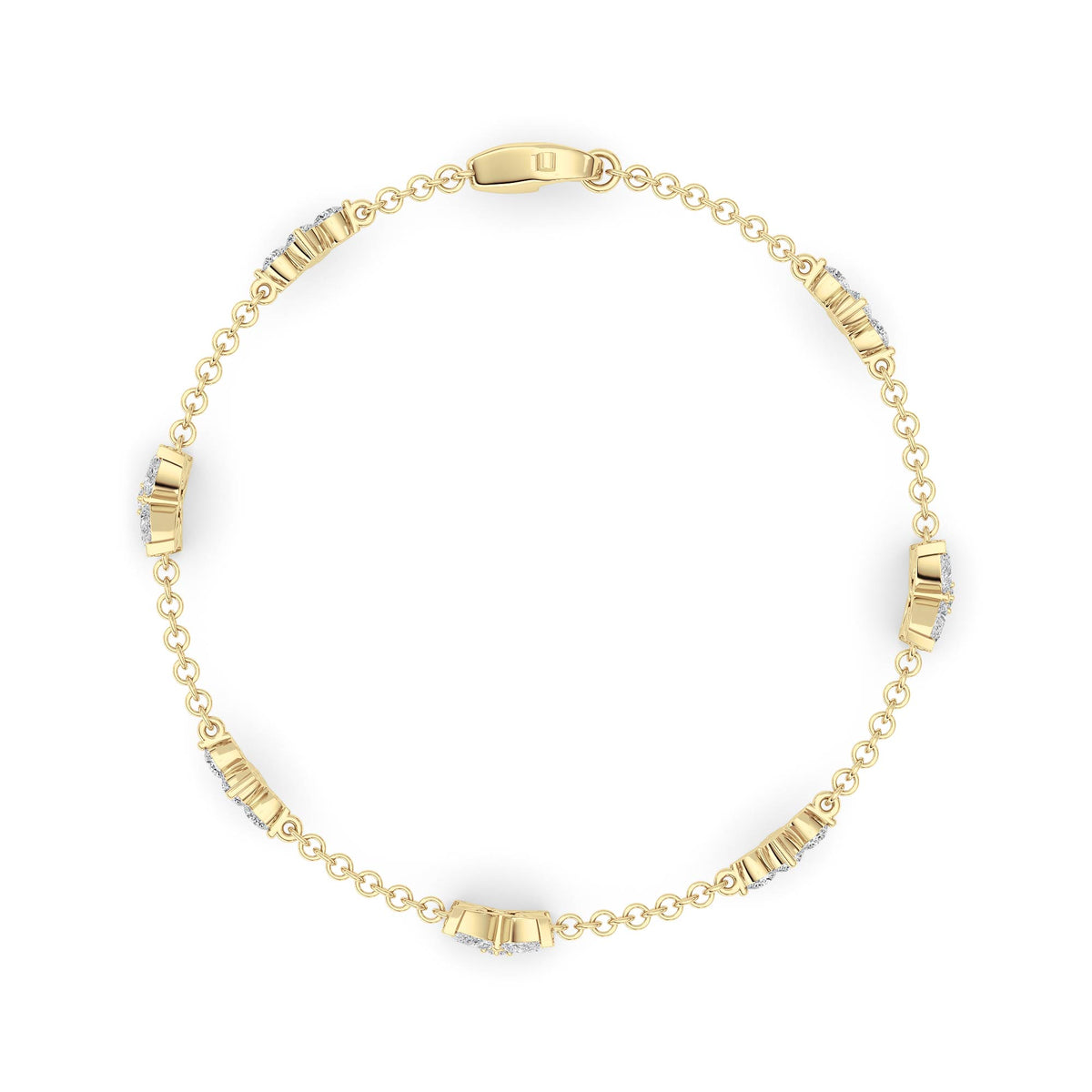 3 ct tw IGI Certified Pear Lab-Grown Diamond Bracelet in 14K Solid Gold - Yellow