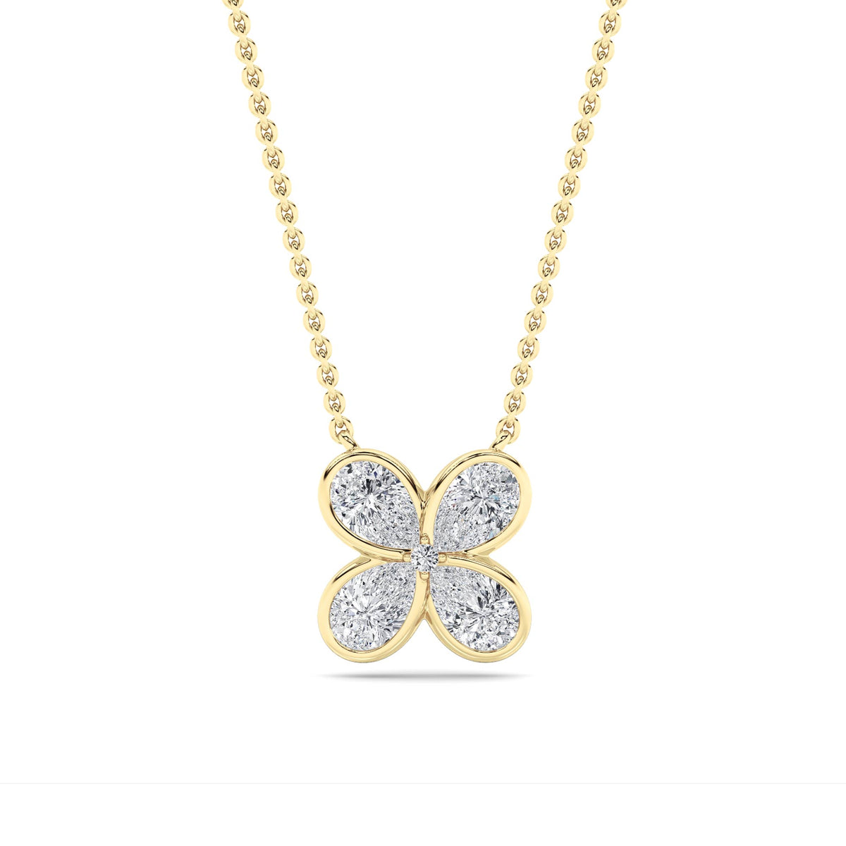 1 ct tw IGI Certified Pear Lab-Grown Diamond Necklace No. 2 in 14K Solid Gold - Yellow