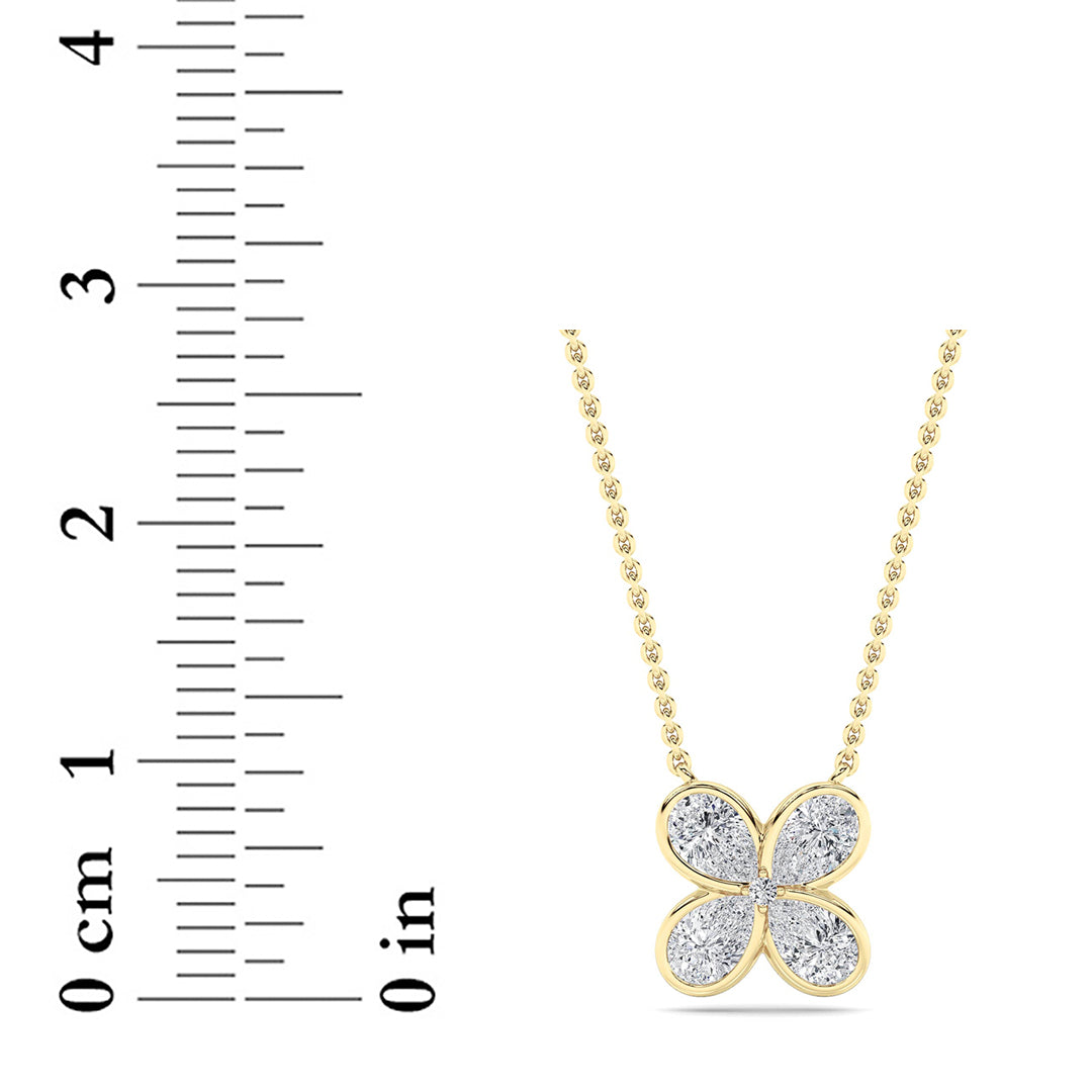 1 ct tw IGI Certified Pear Lab-Grown Diamond Necklace No. 2 in 14K Solid Gold - Yellow