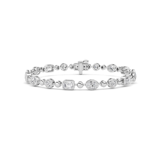 5 ct tw IGI Certified Multi-Shape Lab-Grown Diamond Bracelet in 14K Solid Gold - White