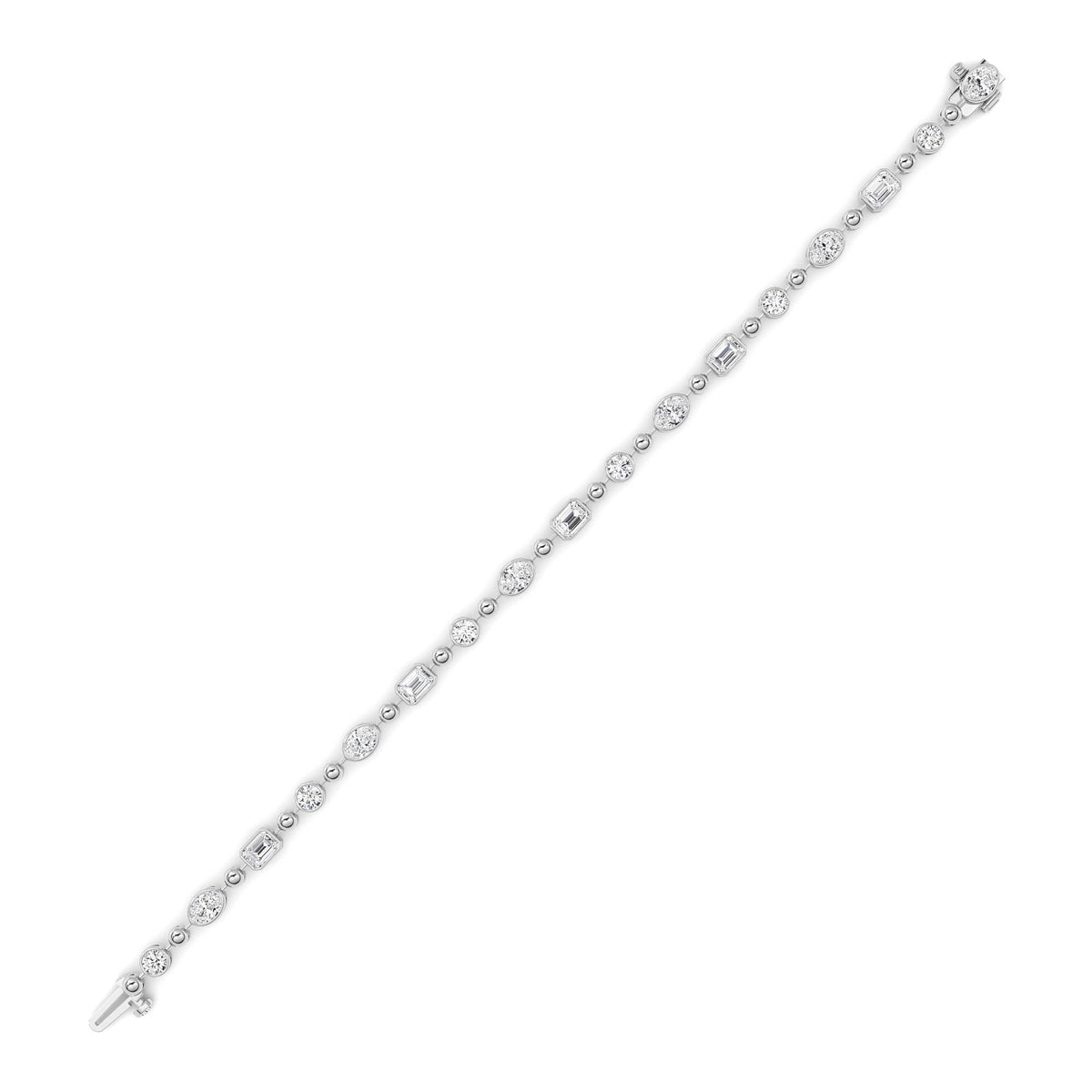 5 ct tw IGI Certified Multi-Shape Lab-Grown Diamond Bracelet in 14K Solid Gold - White