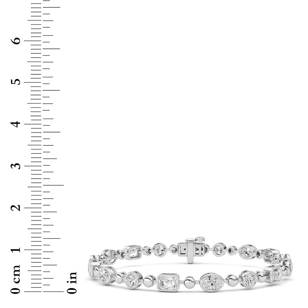 5 ct tw IGI Certified Multi-Shape Lab-Grown Diamond Bracelet in 14K Solid Gold - White
