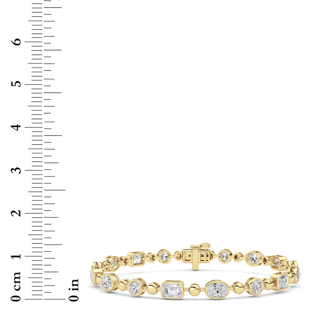 5 ct tw IGI Certified Multi-Shape Lab-Grown Diamond Bracelet in 14K Solid Gold - Yellow