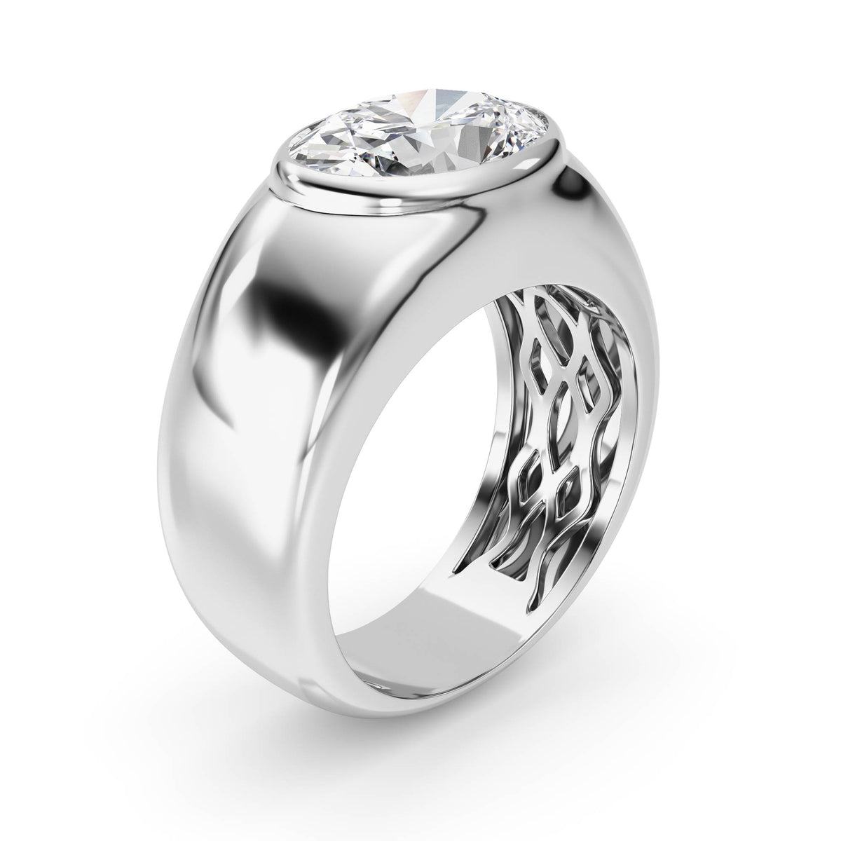 3 ct tw IGI Certified Oval Lab-Grown Diamond Ring in 14K Solid Gold - White