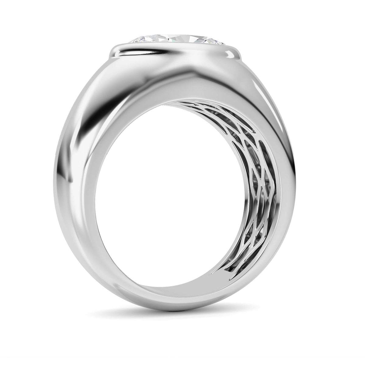 3 ct tw IGI Certified Oval Lab-Grown Diamond Ring in 14K Solid Gold - White